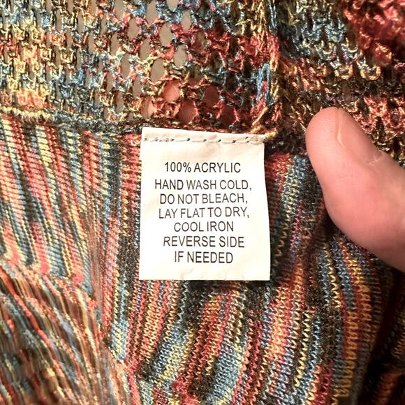 Susan Lawrence Lightweight Knit Sweater Cardigan Duster Flared Sleeve, size L - Picture 2 of 6